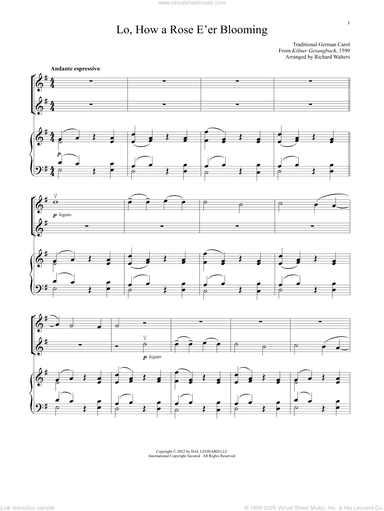 Lo, How A Rose E'er Blooming (for Violin Duet and Piano)