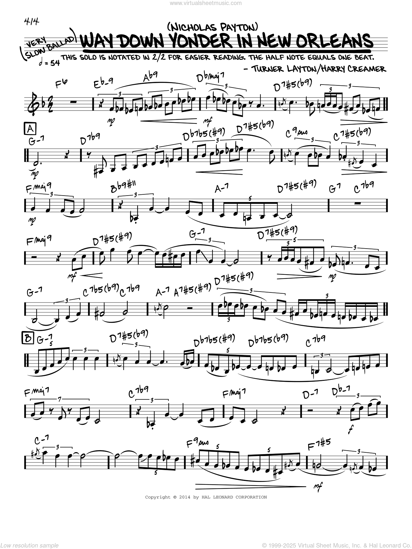 'Way Down Yonder In New Orleans (solo only)