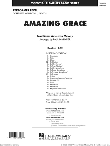 Amazing Grace (arr. Paul Lavender) (COMPLETE)