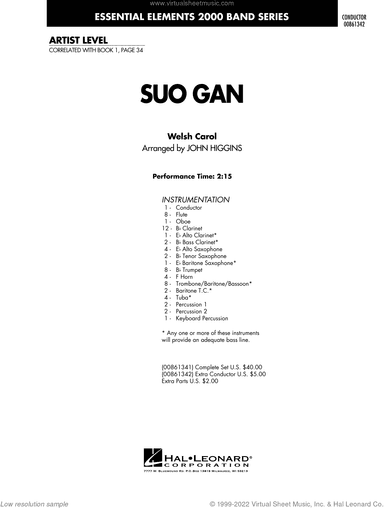 Suo Gan (arr. John Higgins) (COMPLETE)