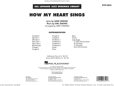How My Heart Sings (arr. Mike Tomaro) (COMPLETE)