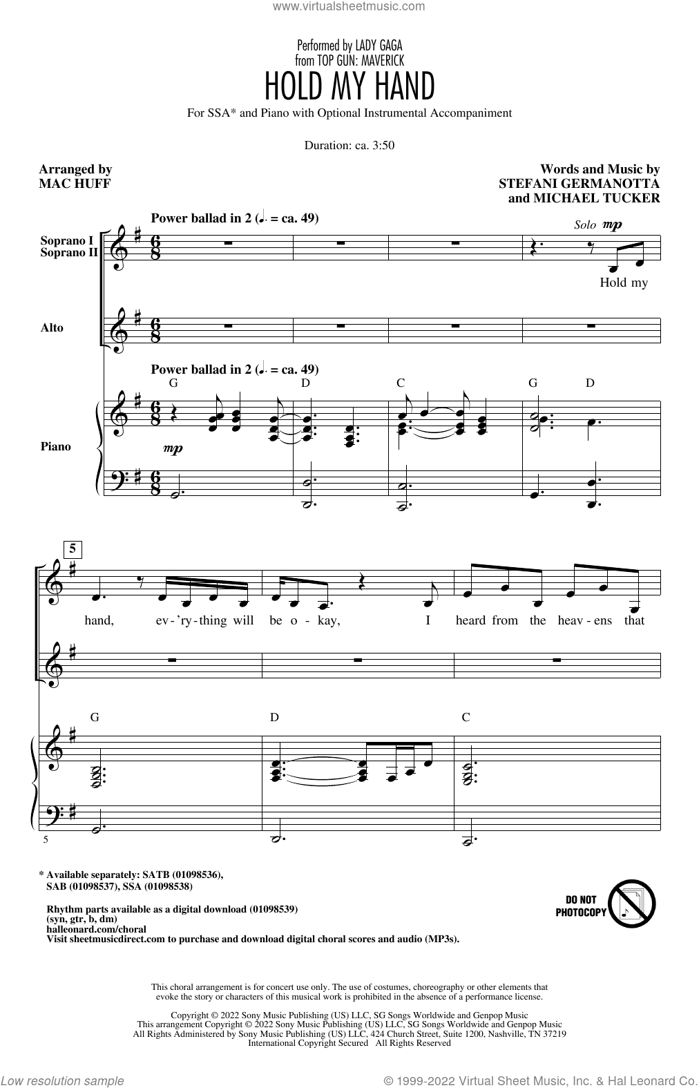 Hold My Hand (from Top Gun: Maverick) (arr. Mac Huff)