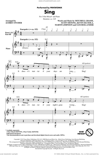 Sing (arr. Audrey Snyder)