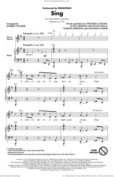 Sing (arr. Audrey Snyder)