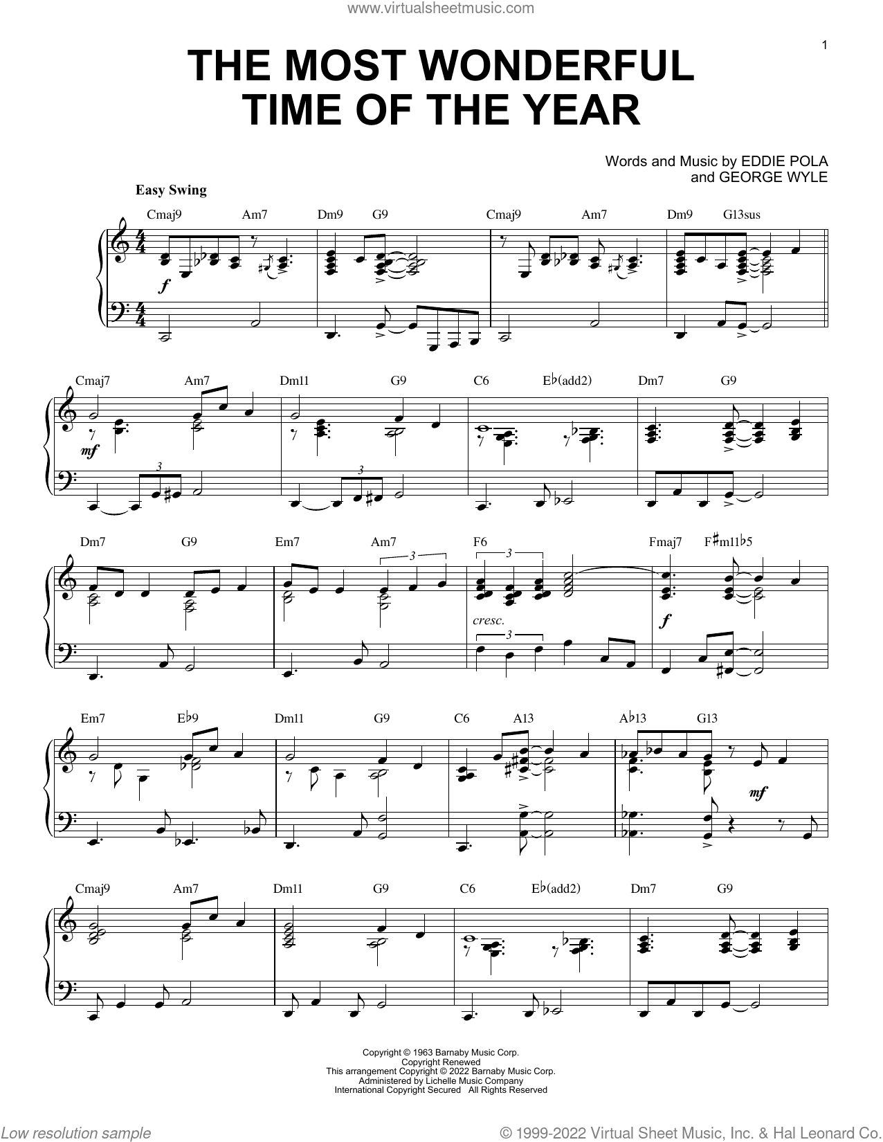 The Most Wonderful Time Of The Year [Jazz version] (arr. Brent Edstrom)