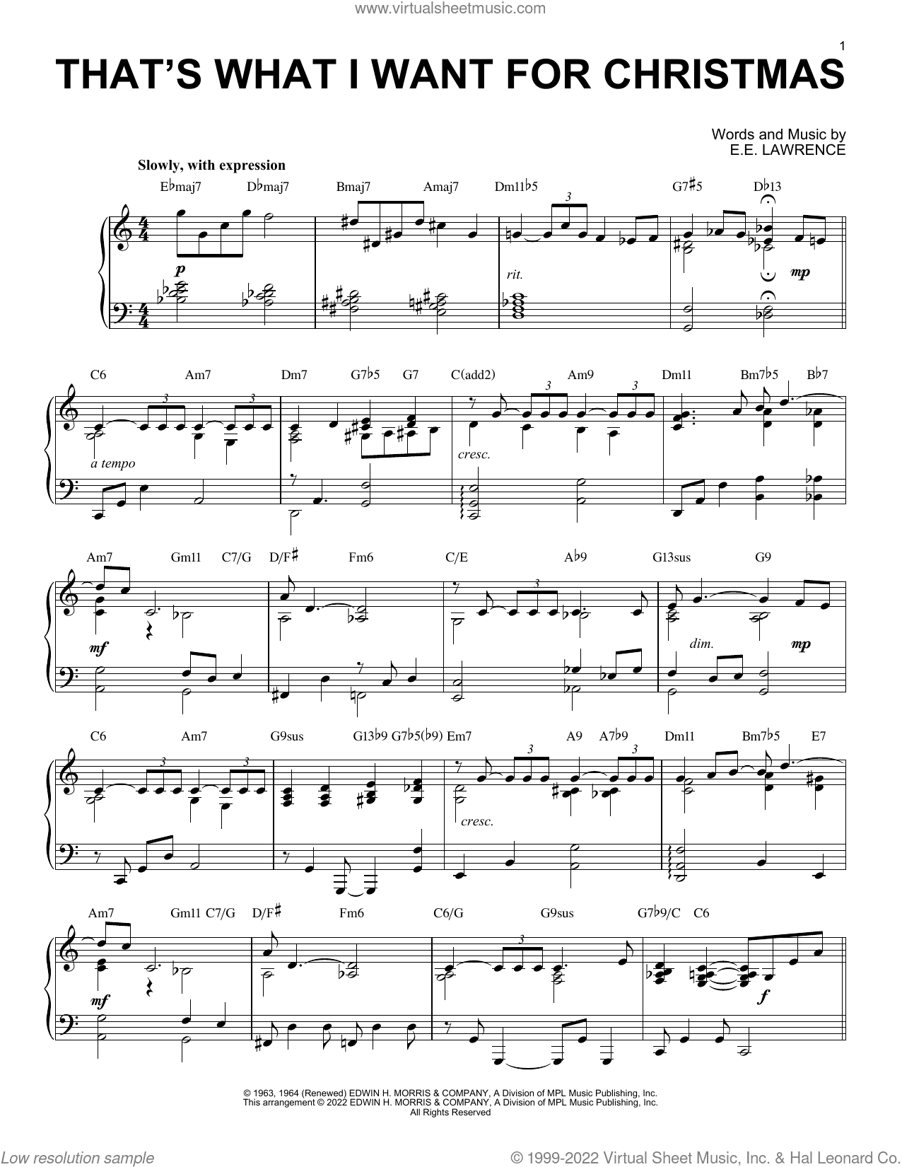 That's What I Want For Christmas [Jazz version] (arr. Brent Edstrom)