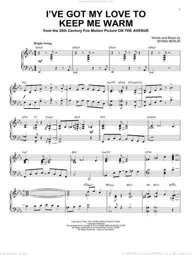 I've Got My Love To Keep Me Warm [Jazz version] (arr. Brent Edstrom)