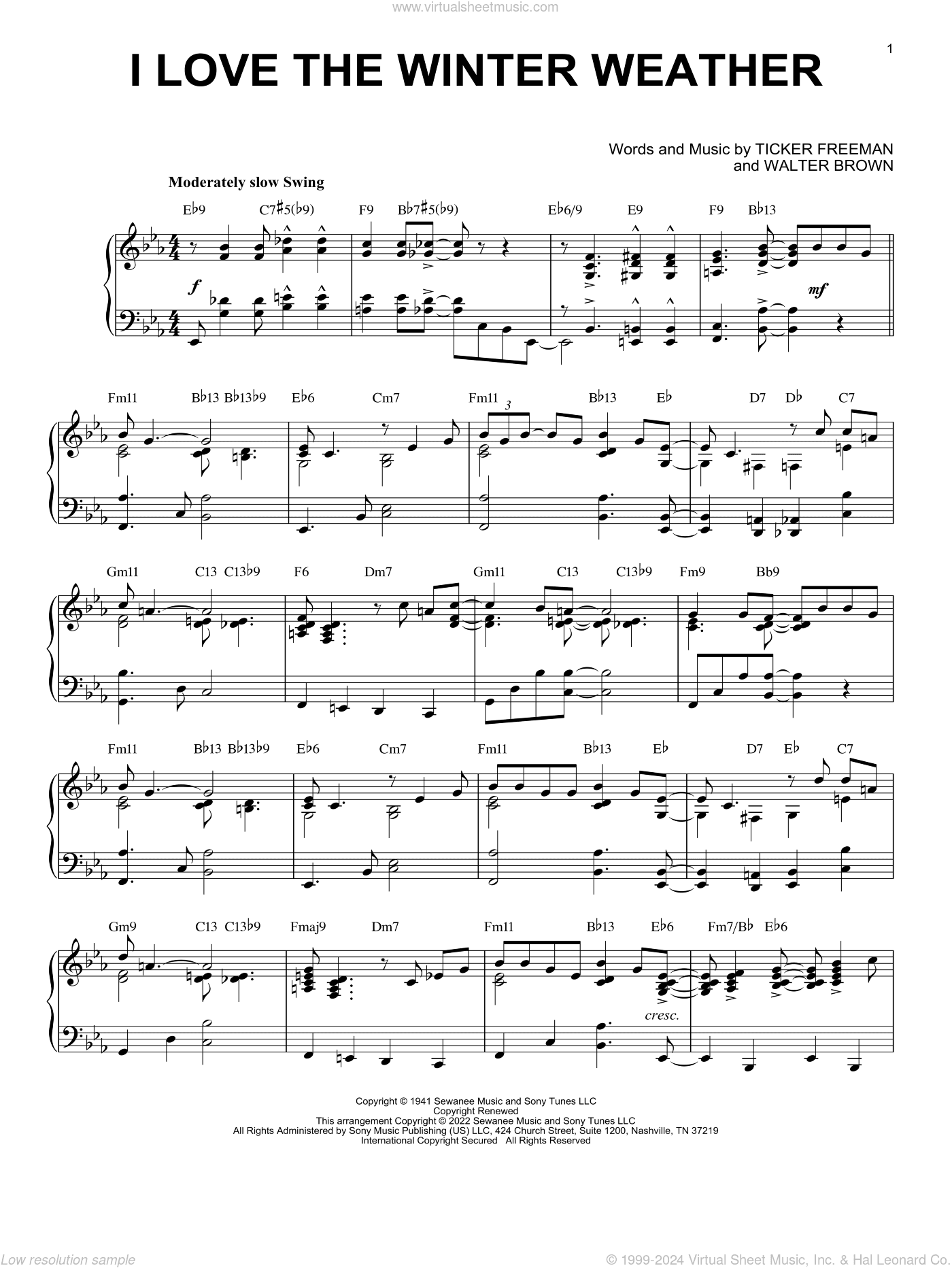 I Love The Winter Weather [Jazz version] (arr. Brent Edstrom)