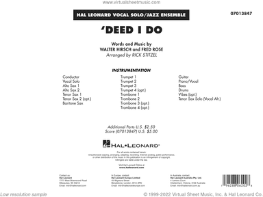'Deed I Do (arr. Rick Stitzel) (COMPLETE)