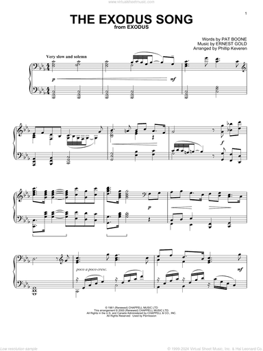 The Exodus Song (from Exodus) (arr. Phillip Keveren)
