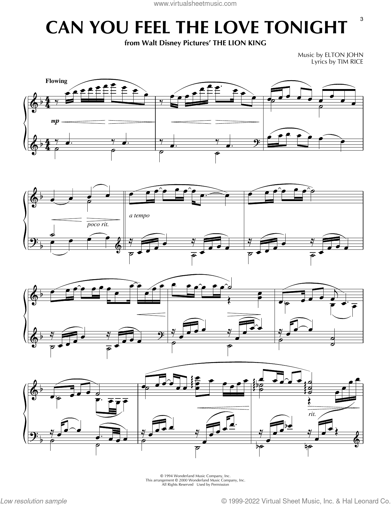 Can You Feel The Love Tonight (from The Lion King) (arr. Phillip Keveren)