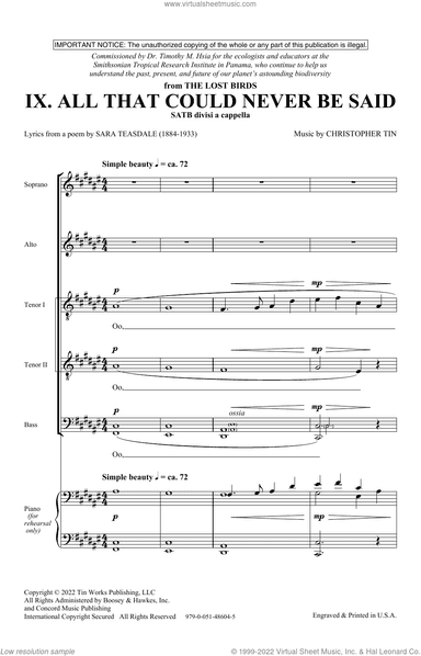 All That Could Never Be Said (Movement IX from The Lost Birds)