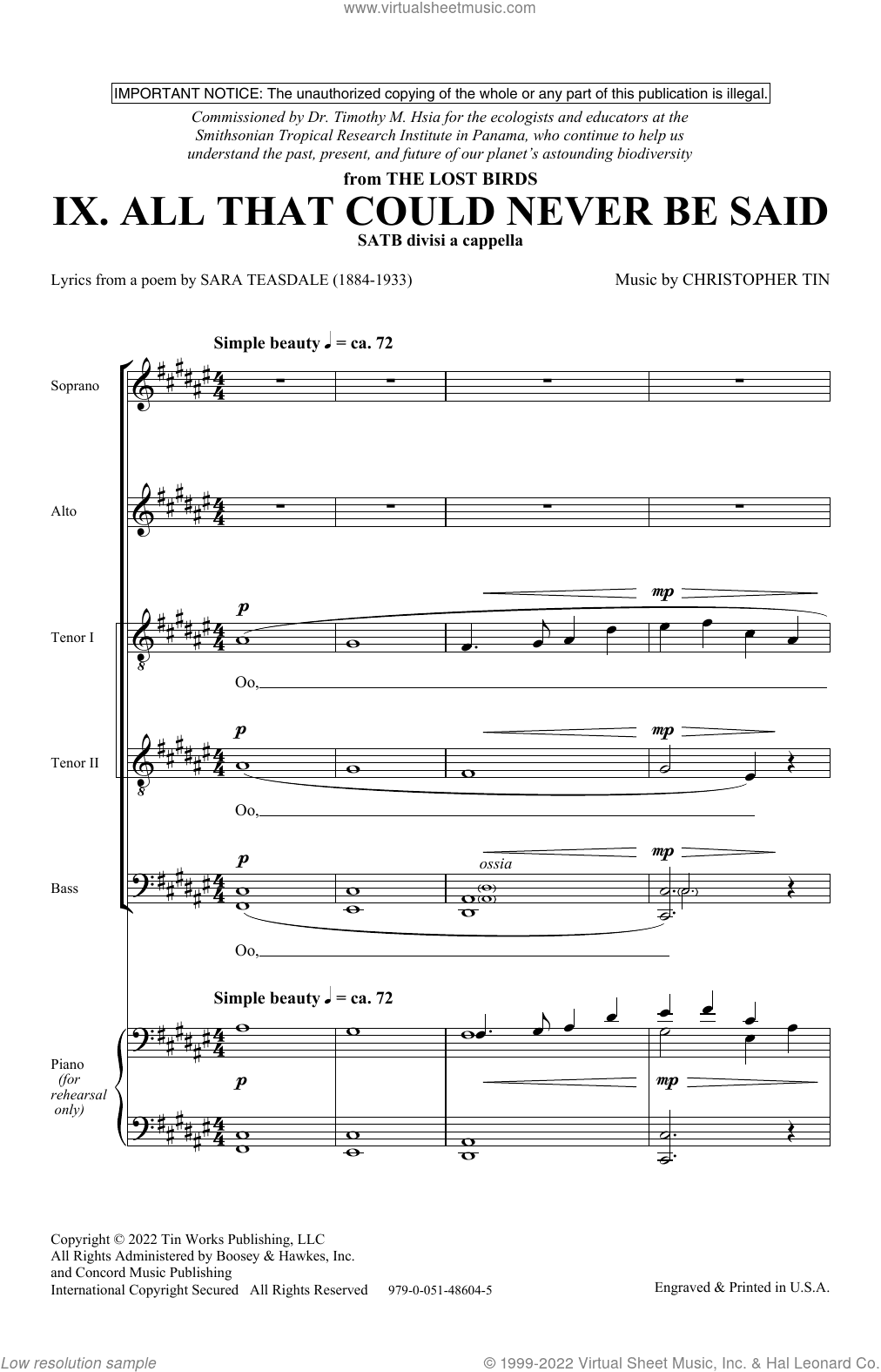 All That Could Never Be Said (Movement IX from The Lost Birds)