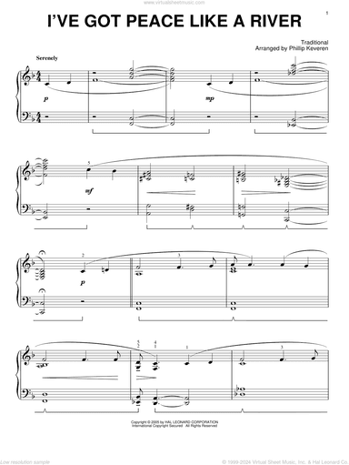 I've Got Peace Like A River [Jazz version] (arr. Phillip Keveren)