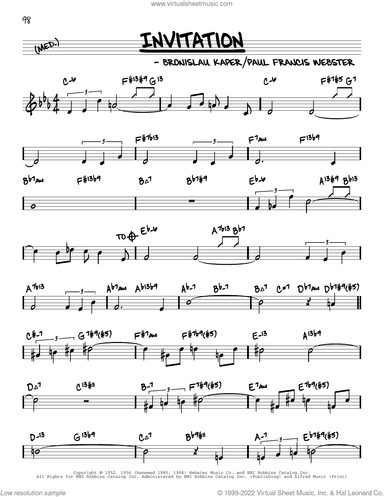 Invitation (arr. David Hazeltine)
