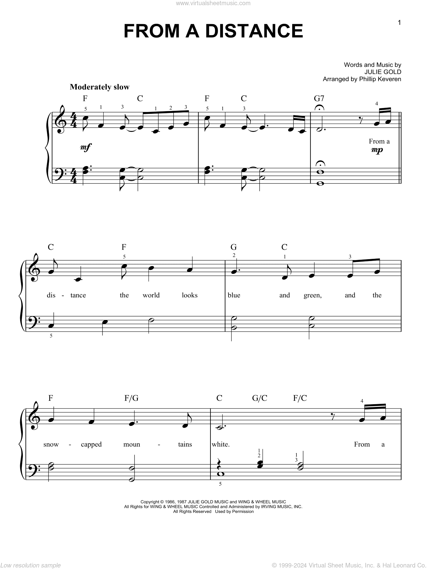 From A Distance (arr. Phillip Keveren)