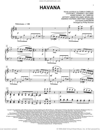 Havana (feat. Young Thug) (arr. Phillip Keveren)