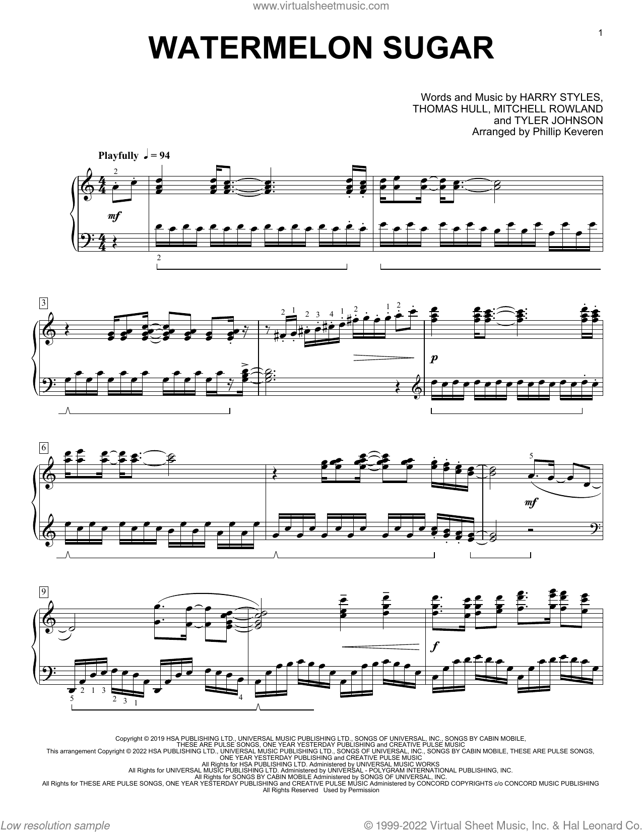 Watermelon Sugar (arr. Phillip Keveren)