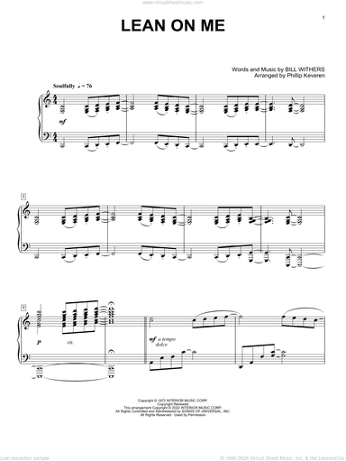 Lean On Me (arr. Phillip Keveren)