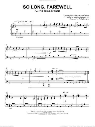 So Long, Farewell (from The Sound Of Music) (arr. Phillip Keveren)
