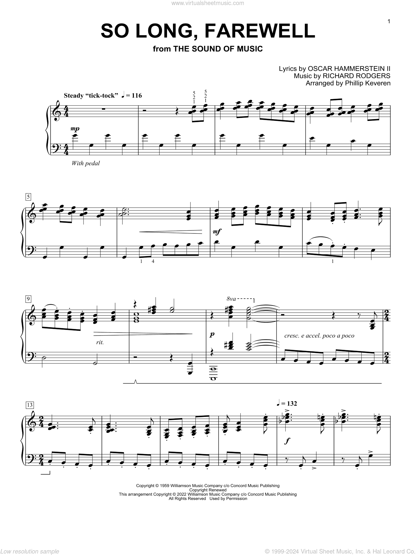 So Long, Farewell (from The Sound Of Music) (arr. Phillip Keveren)