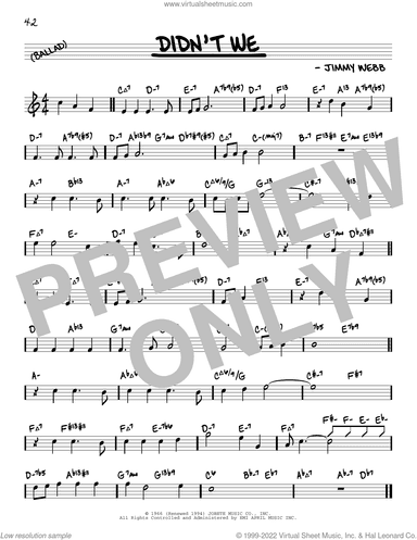 Didn't We (arr. David Hazeltine)