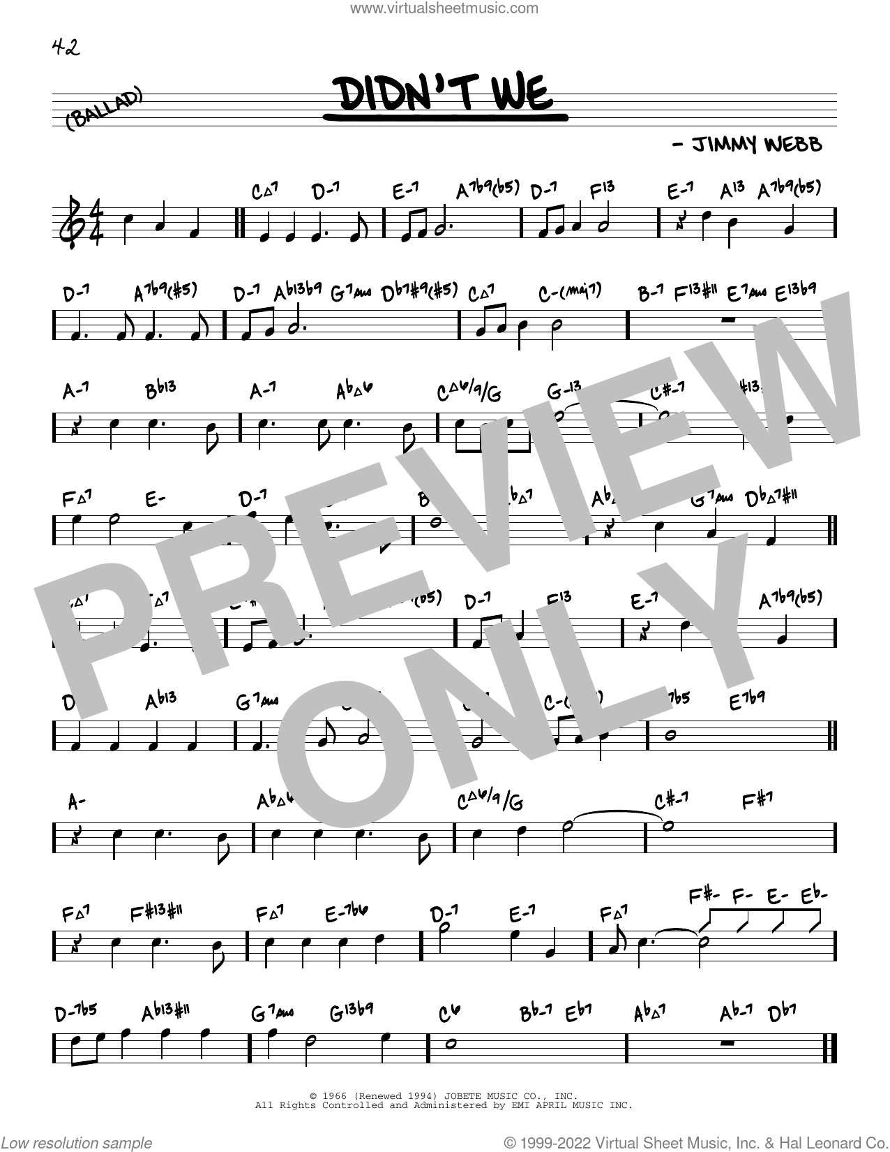 Didn't We (arr. David Hazeltine)