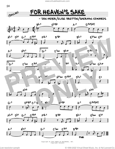 For Heaven's Sake (arr. David Hazeltine)