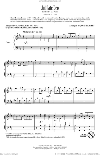 Jubilate Deo (arr. John Leavitt)