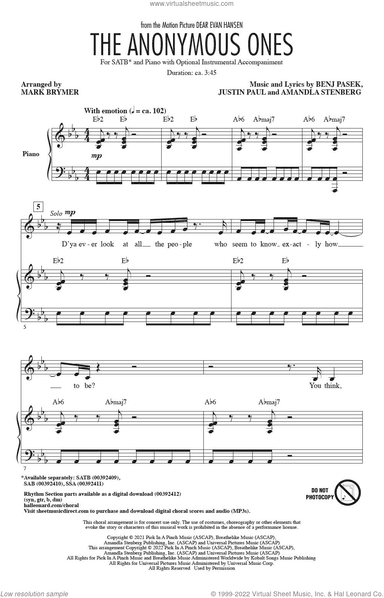 The Anonymous Ones (from Dear Evan Hansen) (arr. Mark Brymer)