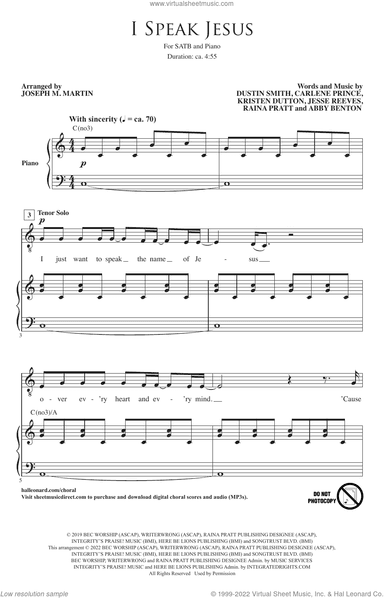 I Speak Jesus (arr. Joseph M. Martin)