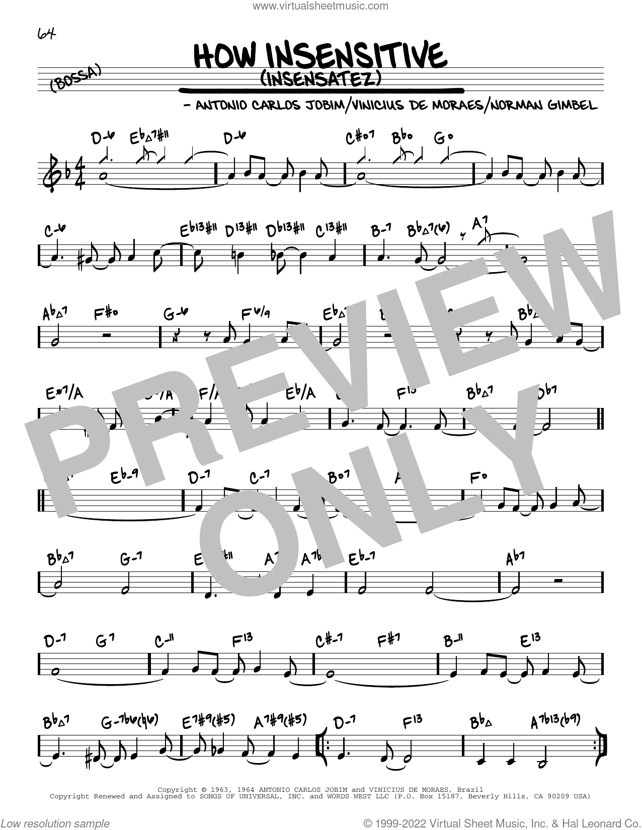 How Insensitive (Insensatez) (arr. David Hazeltine)