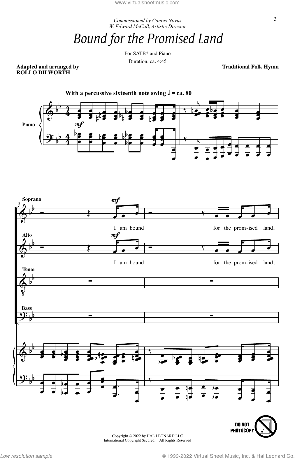 Bound For The Promised Land (arr. Rollo Dilworth)