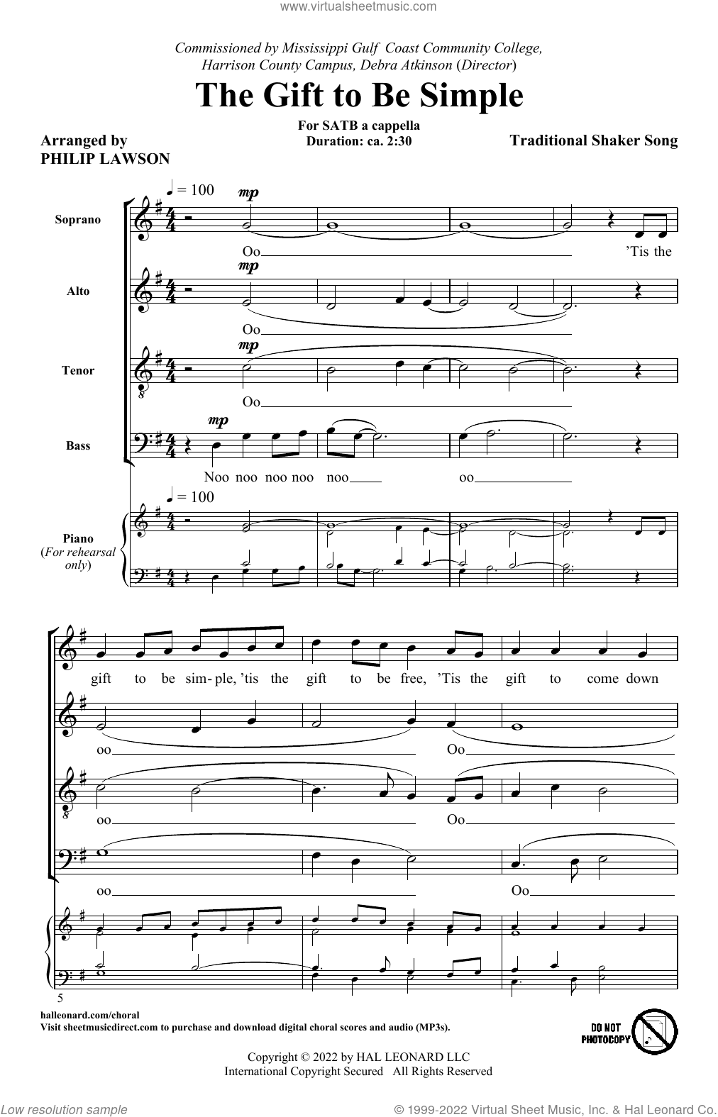 The Gift To Be Simple (arr. Philip Lawson)