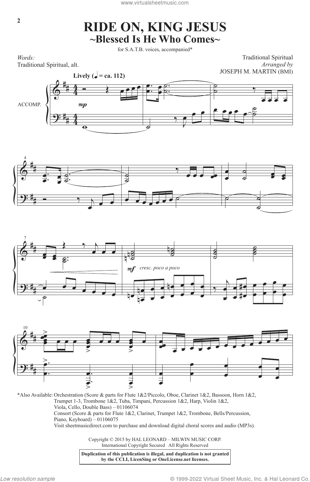 Ride On, King Jesus (arr. Joseph M. Martin)