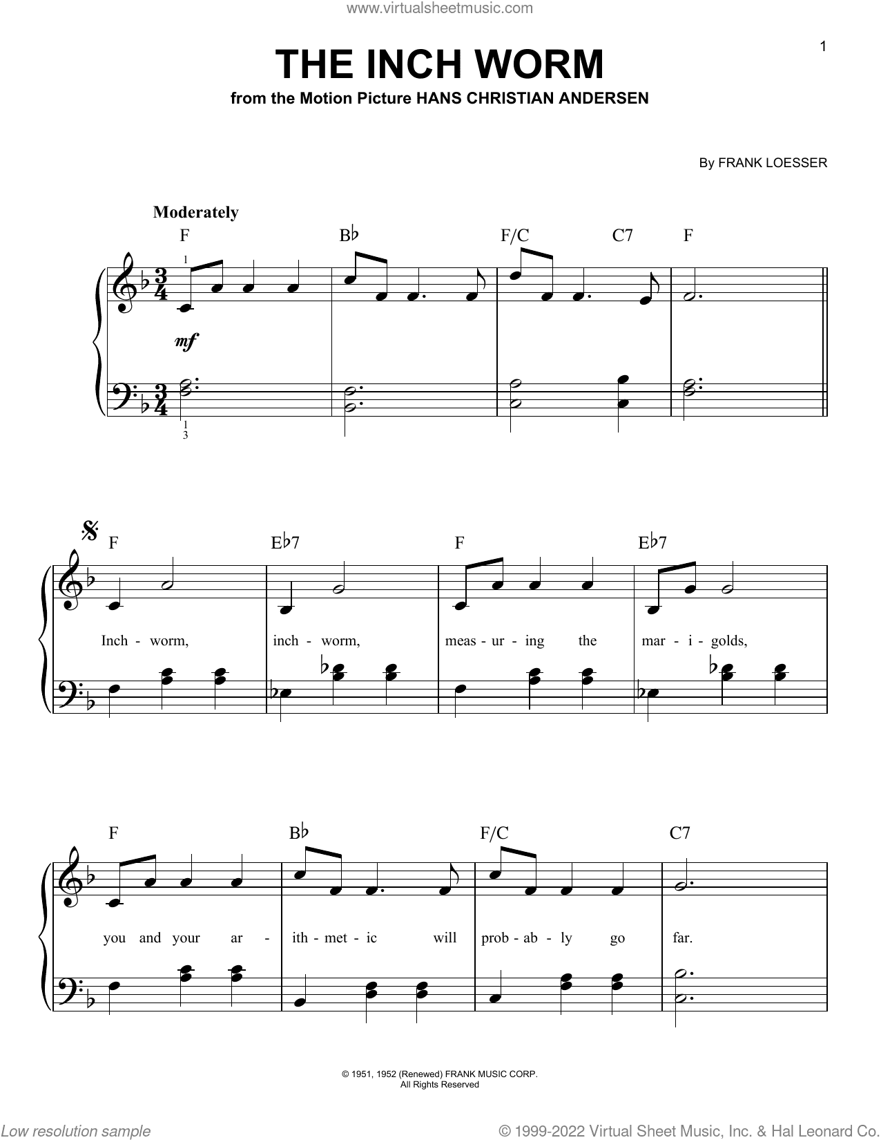 The Inch Worm, (beginner)