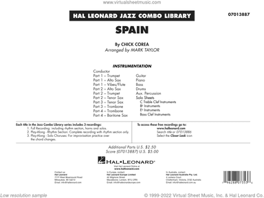 Spain (arr. Mark Taylor) (COMPLETE)