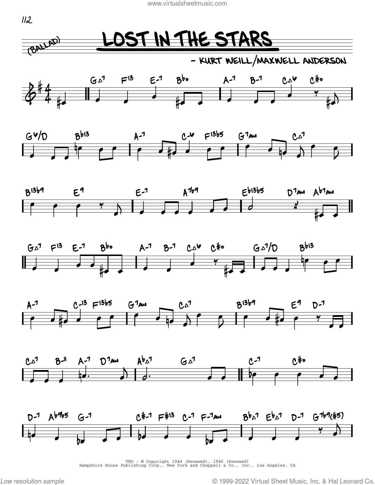 Lost In The Stars (arr. David Hazeltine)
