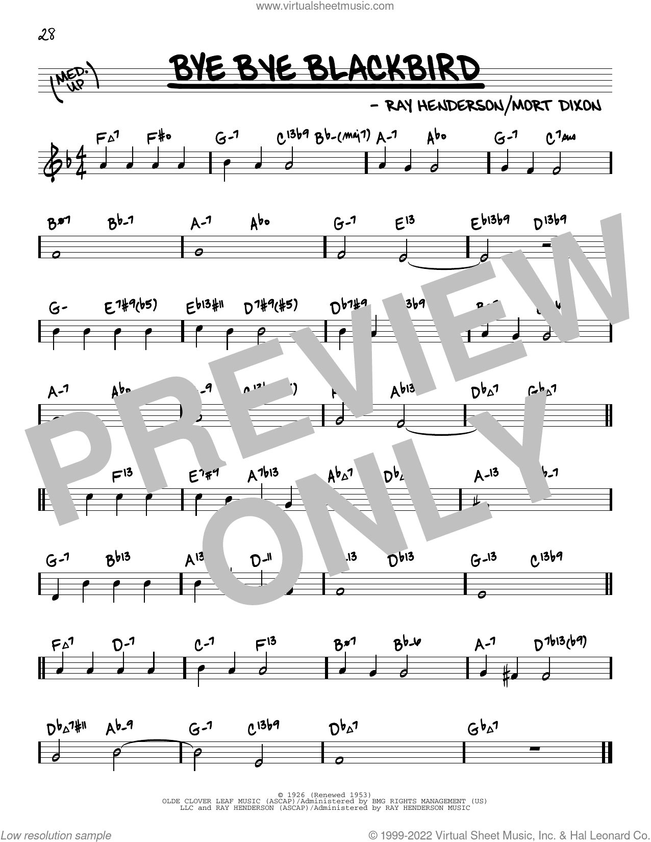 Bye Bye Blackbird (arr. David Hazeltine)