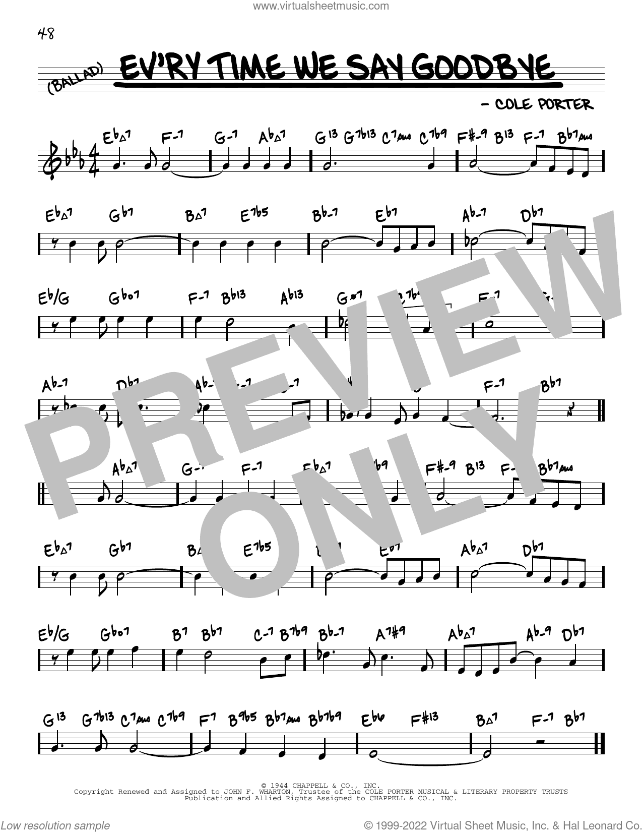 Ev'ry Time We Say Goodbye (arr. David Hazeltine)