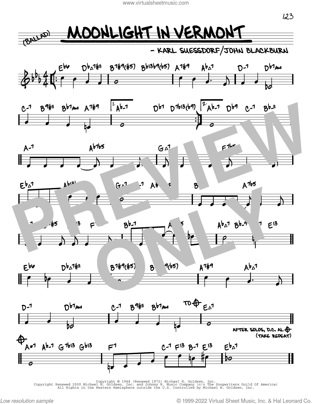 Moonlight In Vermont (arr. David Hazeltine)