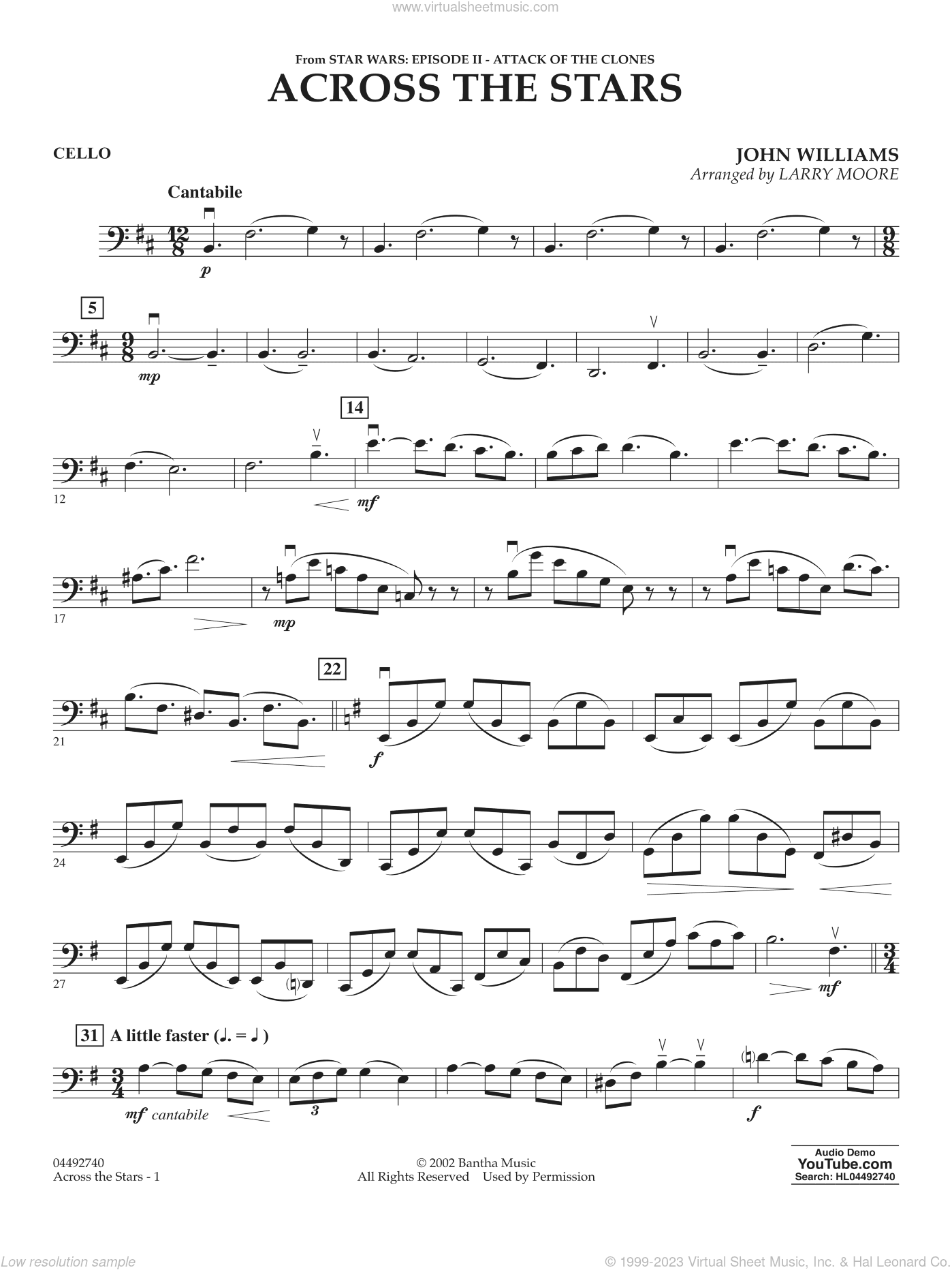 Across The Stars (from Star Wars: Attack of the Clones) (arr. Moore)
