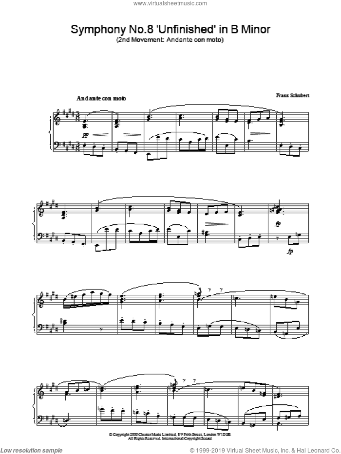 Symphony No.8 'Unfinished' in B Minor - 2nd Movement: Andante con moto