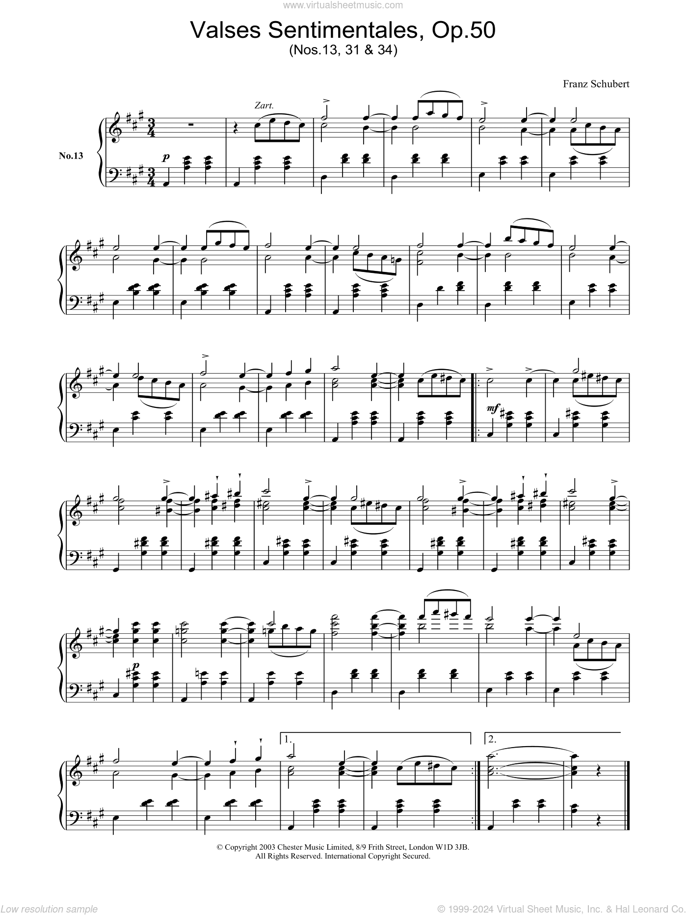 Valses Sentimentales, Op.50