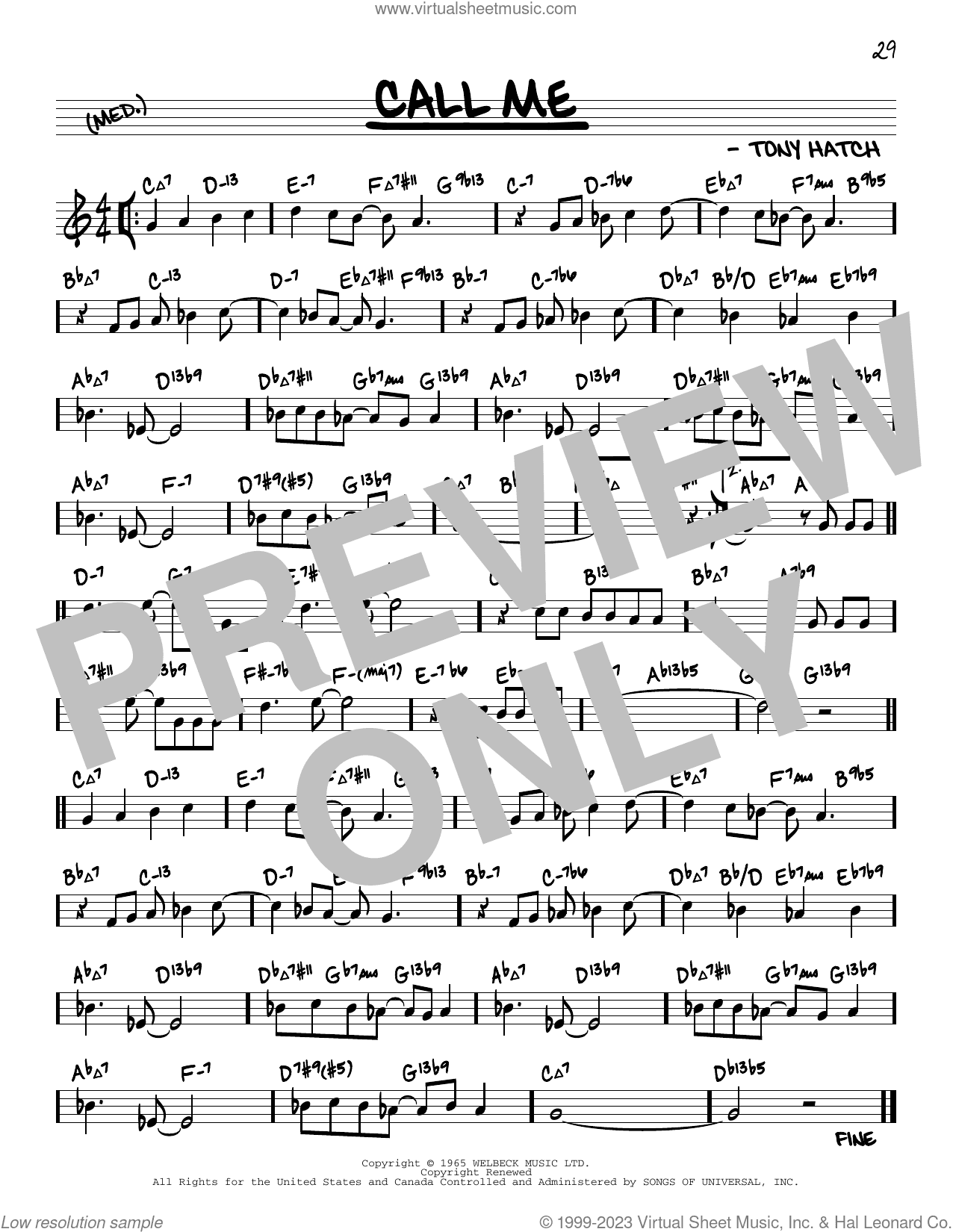 Call Me (arr. David Hazeltine)