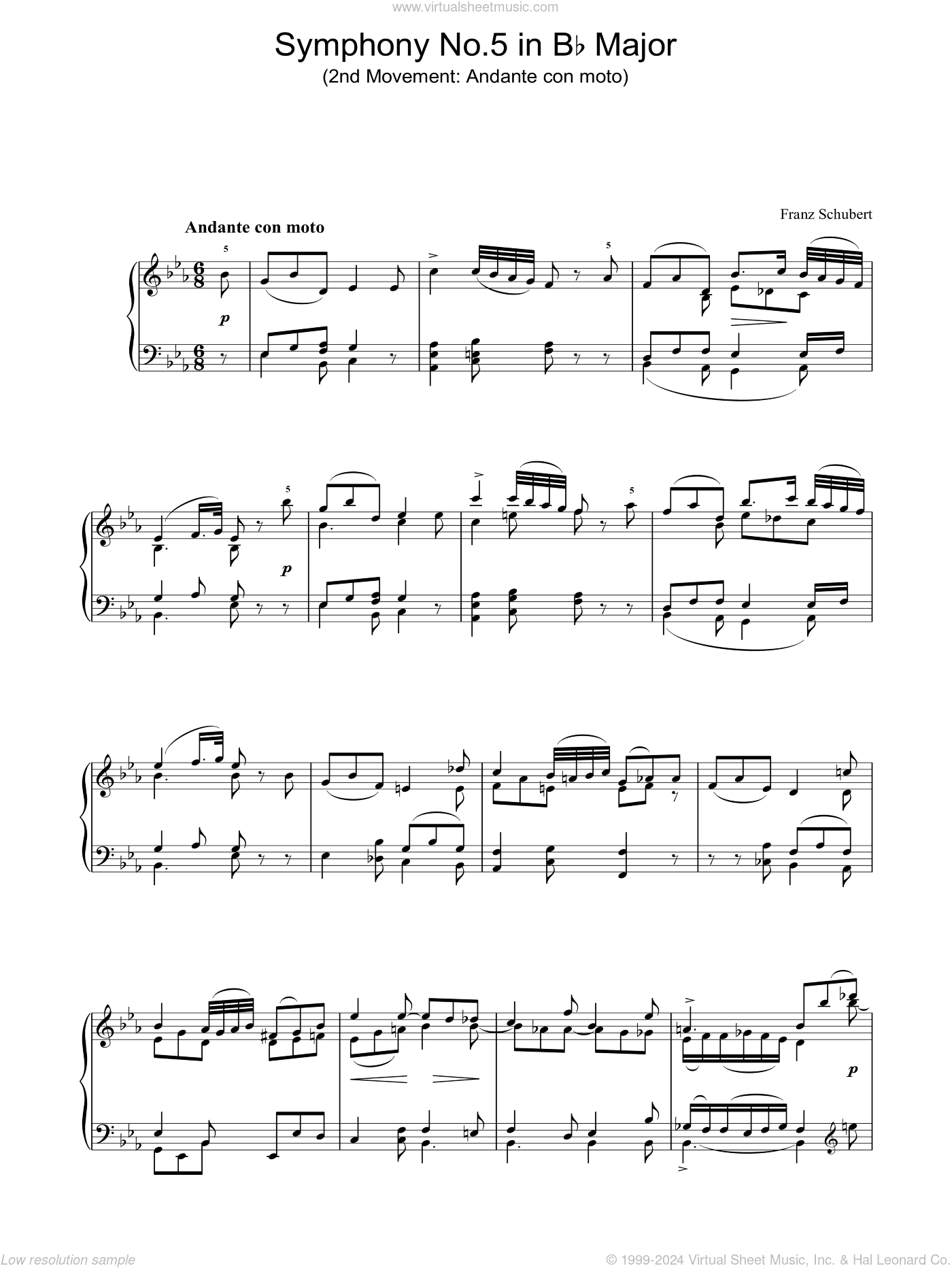 Symphony No.5 in Bb Major - 2nd Movement: Andante con moto