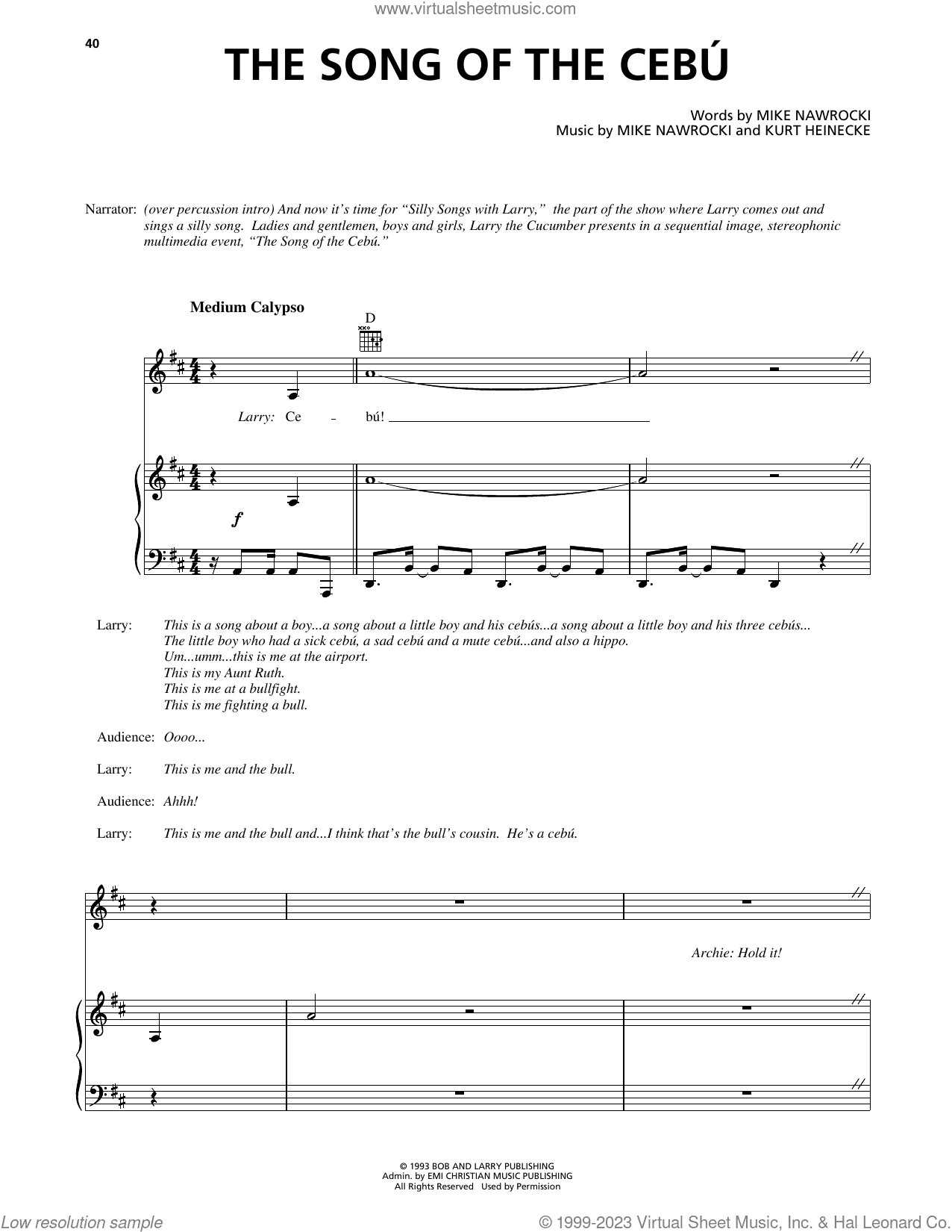 The Song Of The Cebu (from VeggieTales)