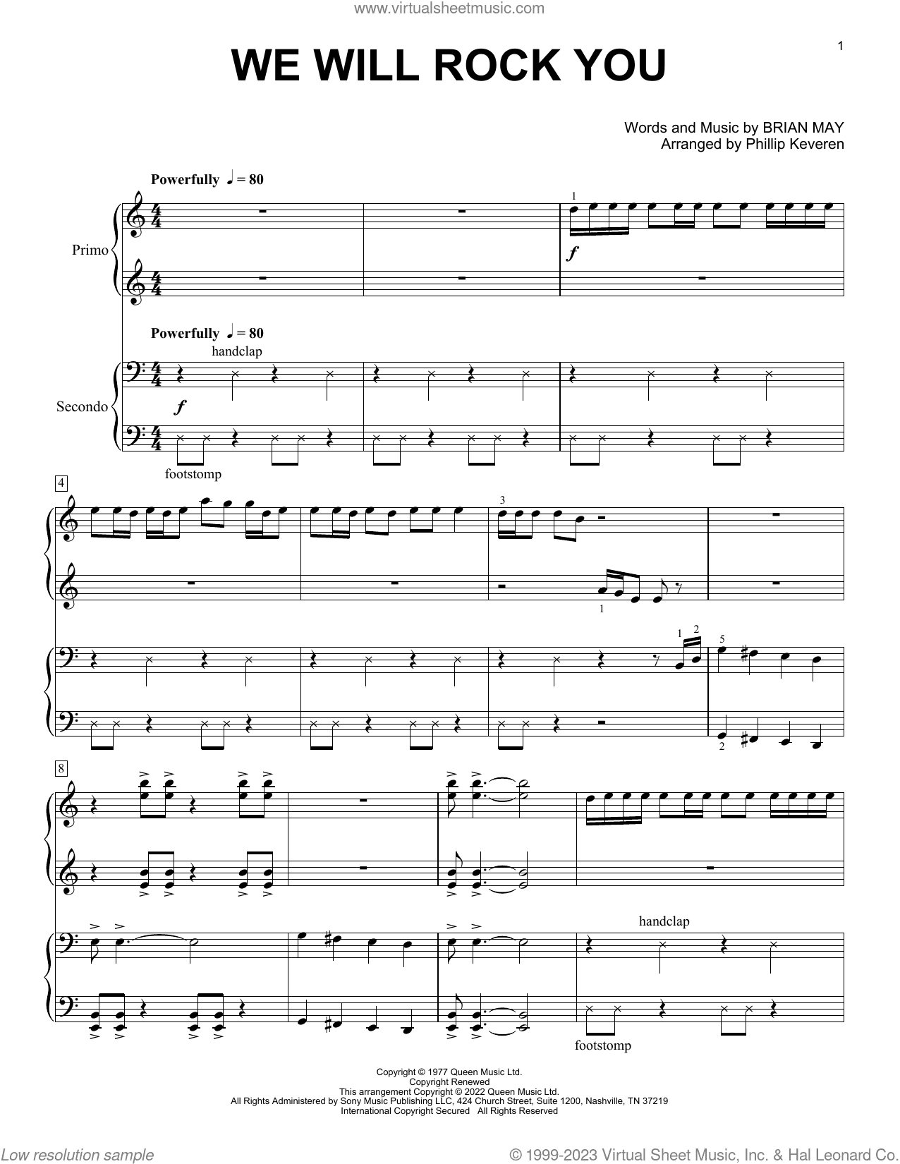We Will Rock You (arr. Phillip Keveren)