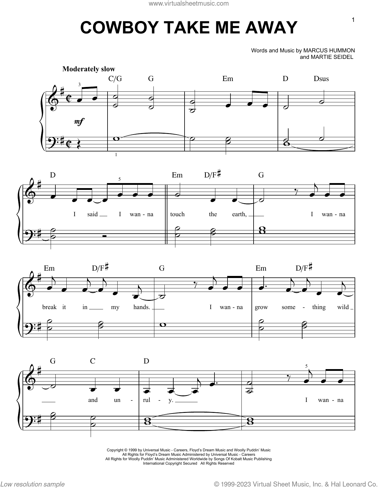 Cowboy Take Me Away, (beginner)