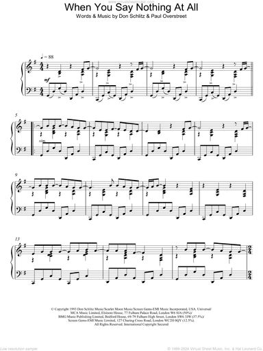 When You Say Nothing At All, (intermediate)